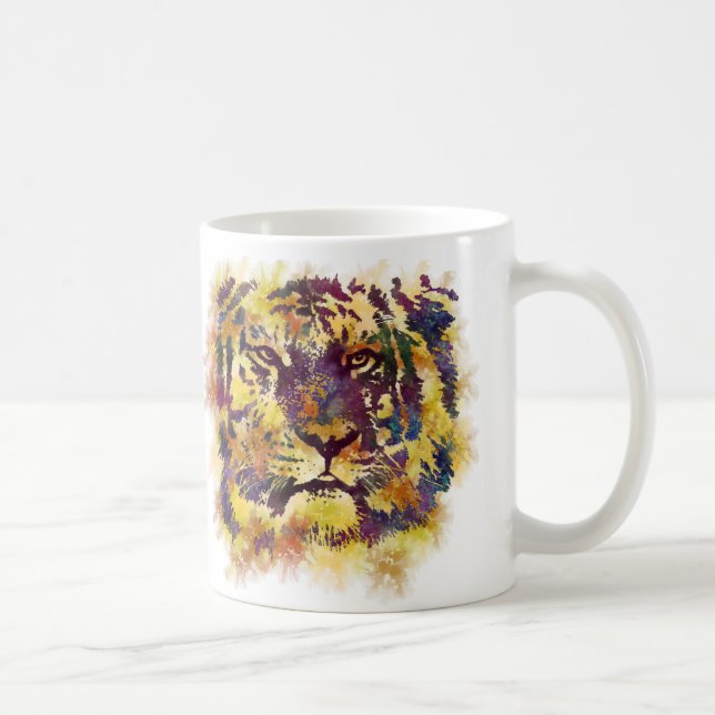 Lejon abstrakt kaffemugg (Höger)