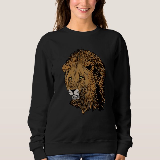 Lejon Afrika rovdjurstryck huvudavtryck med vild  T Shirt (Framsida)
