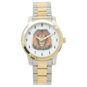 lejon akvarell Leo kung safari djur djungel katt Armbandsur