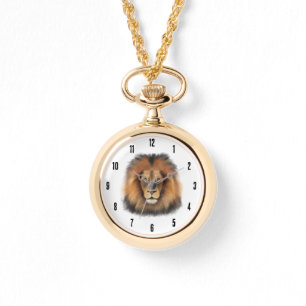 lejon akvarell Leo kung safari djur djungel katt Armbandsur