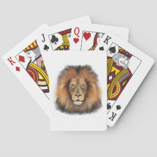 lejon akvarell Leo kung safari djur djungel katt Casinokort