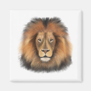 lejon akvarell Leo kung safari djur djungel katt Magnet