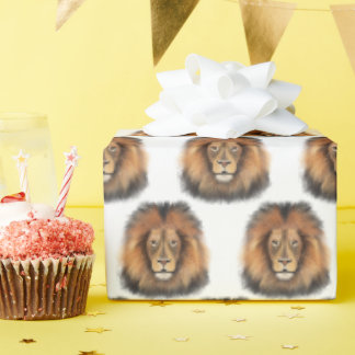 lejon akvarell Leo kung safari djur djungel katt Presentpapper