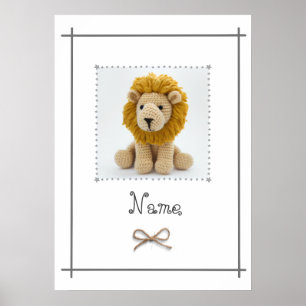 Lejon anpassning av Crochet Baby Nursery Wall Art Poster