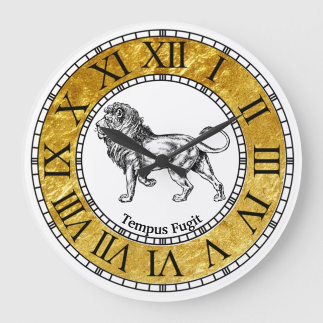 Lejon anpassning av vintage stor klocka (Framsida)