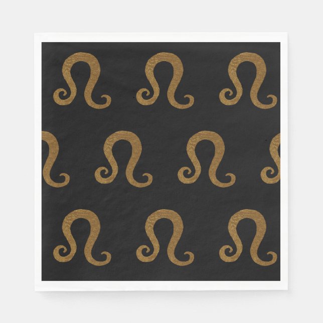Lejon Anpassningsbar för Golden Zodiac Astrology-t Pappersservett (Framsidan)