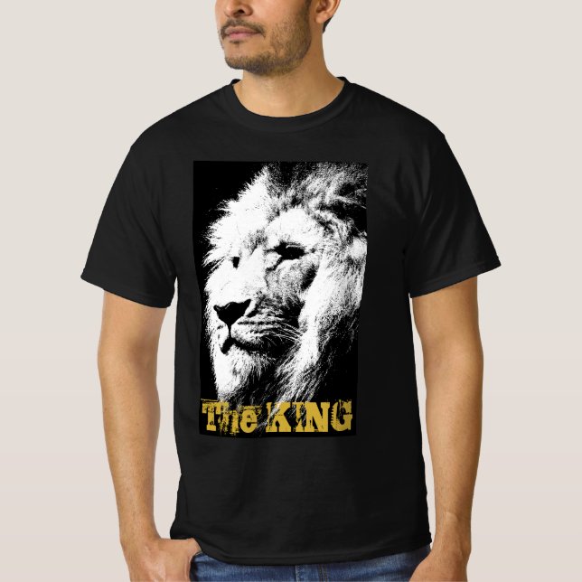 Lejon Ansikte Animal Manar Modern Template Black T Shirt (Framsida)