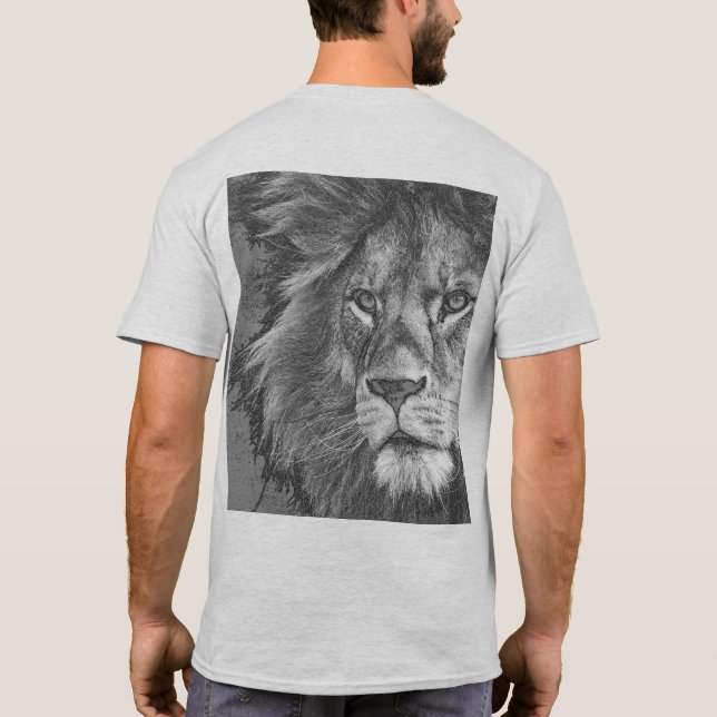 Lejon Ansikte-mall, popup-Manar, modern T Shirt (Baksida)