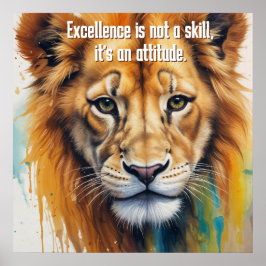 lejon ansikte-Wallart-målarfärg Poster