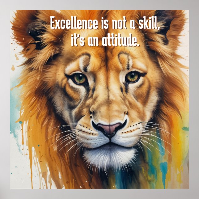 lejon ansikte-Wallart-målarfärg Poster (Framsidan)