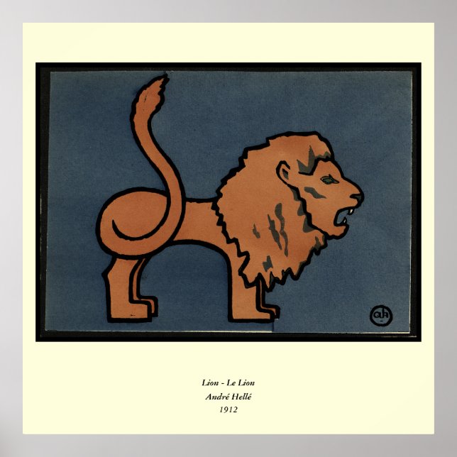 Lejon - antikristare, färgstark illustration av Bo Poster (Framsidan)