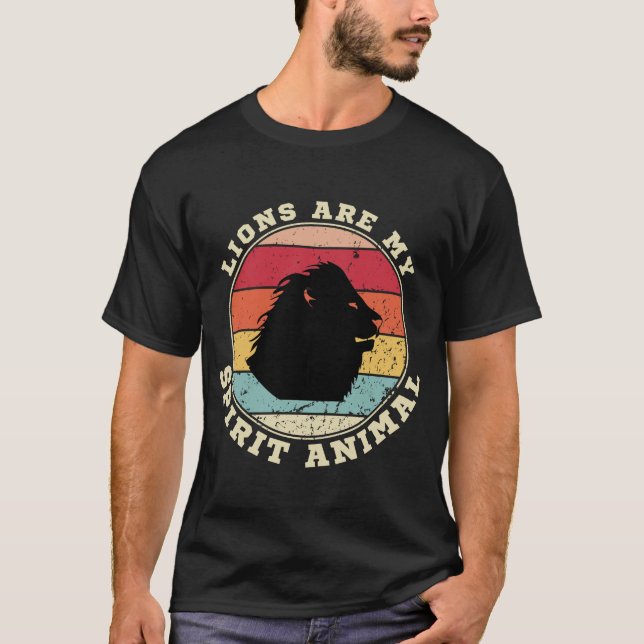 Lejon är mitt andliga djur T-Shirt (Framsida)
