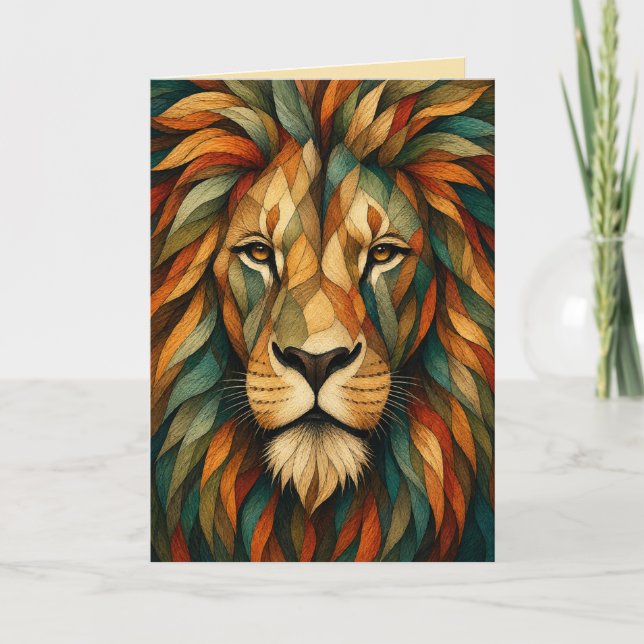 Lejon Art Design Porträttkort Kort (Framsida)