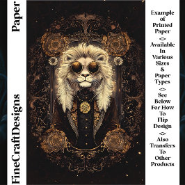 Lejon Art Nouveau Guld Filigran CM5 Scrapbookpappe