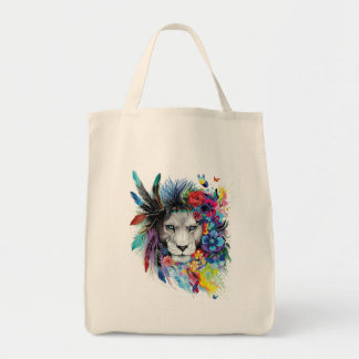 Lejon Art Teckning Tote Bag Tygkasse