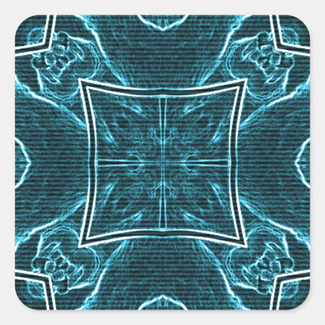 Lejon  Art-utskrift Fyrkantigt Klistermärke (Framsida)