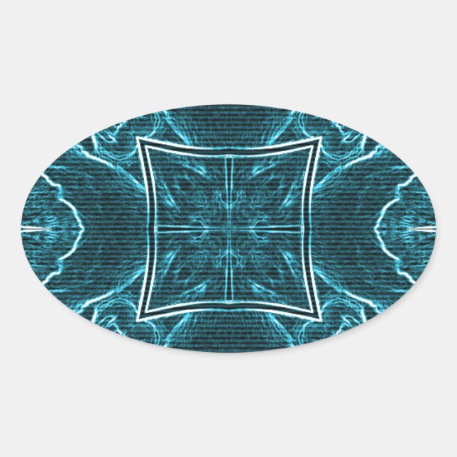 Lejon  Art-utskrift Ovalt Klistermärke (Framsida)