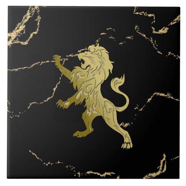Lejon av Marged Golden Royal Kakelplatta (Framsidan)