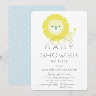 Lejon Baby Blue Pojke Baby Shower via Posten Inbjudningar