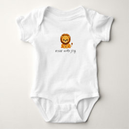 lejon baby-kroppsdräkt med glädje t shirt