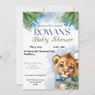 Lejon Baby Shower Inbjudan