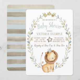 Lejon Baby Shower Inbjudningar