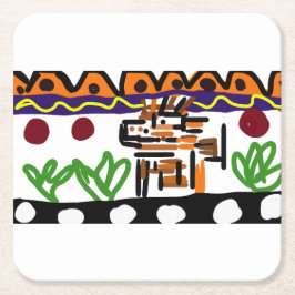 Lejon bakdel underlägg papper kvadrat