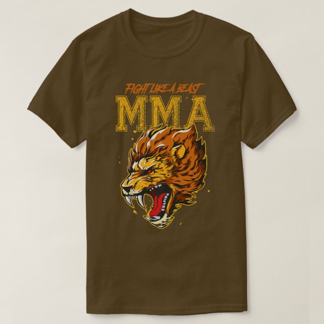 Lejon Beast för martialkonst MMA Motivation T Shirt (Design framsida)