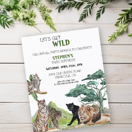 Lejon Big Cats Jungle Safari Vild Birthday