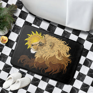 Lejon Black Gult Mandala Sol Badrumsmatta