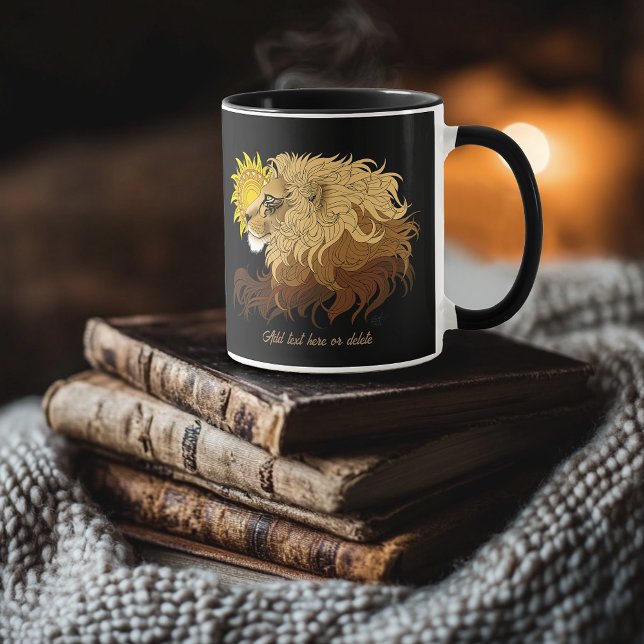 Lejon Black Gult Mandala Sol Mugg (Skapare uppladdad)