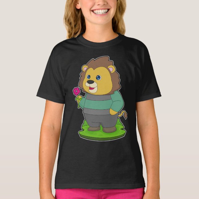 Lejon blomma t shirt (Framsida)