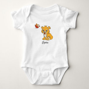 lejon bodykostdräkt av baby och fågel t shirt