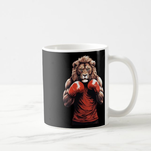 Lejon Boxare Boxning Mixed Martial Arts Kickboxnin Kaffemugg (Höger)