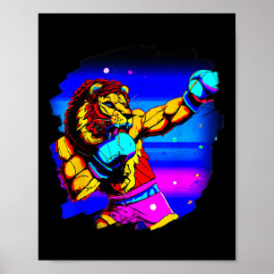 Lejon Boxing Coola Funny Lejon Boxing Boxer Poster