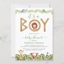 Lejon Boy Shower Safari Animals Jungle Löv