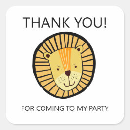 Lejon Boys-Födelsedagsfest Fyrkantigt Klistermärke