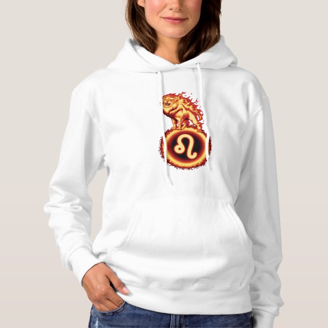 Lejon brandsymbol - Leo Zodiac-tecken T Shirt (Framsida)
