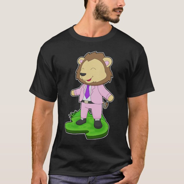 Lejon Bröllop Slips Klädsel T Shirt (Framsida)