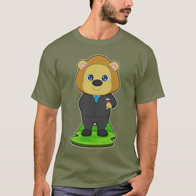 Lejon Brudgum Kostym Bröllop T Shirt (Framsida)