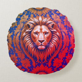 Lejon brushyppad polyester rund kudde