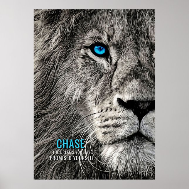 Lejon chatta dina drömmar poster (Framsidan)