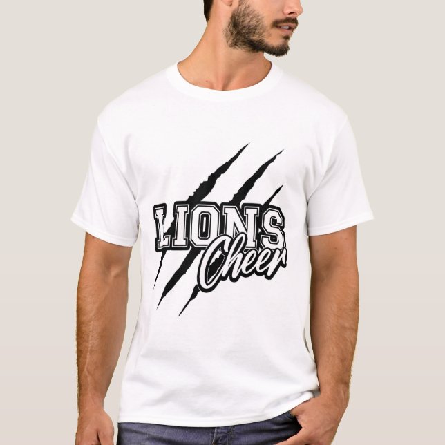 Lejon Cheer Back To School Cheerleading Team Andli T Shirt (Framsida)
