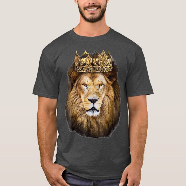 Lejon chef Golden Krona Art Canvas Kung T Shirt (Framsida)