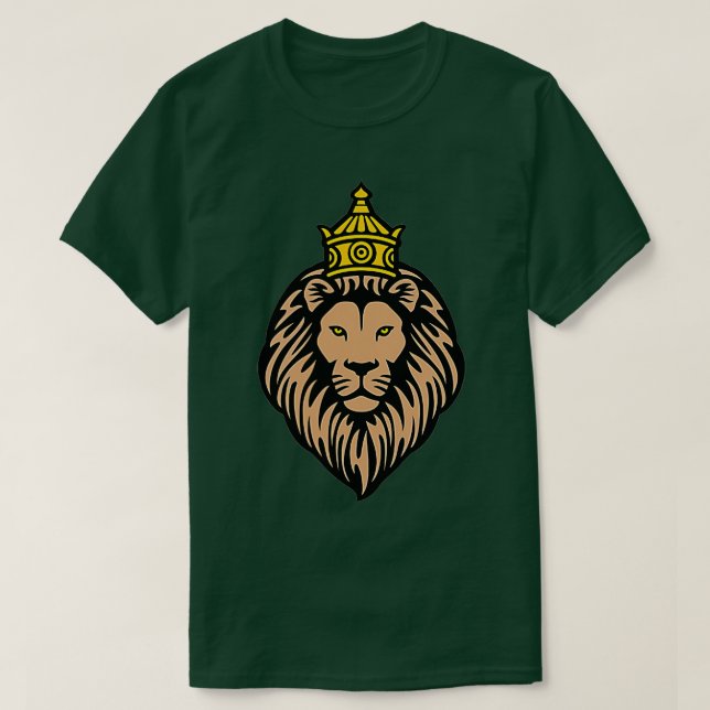 Lejon chef Krona Shirt Kung Lejon Cat Ansikte Tee  (Design framsida)