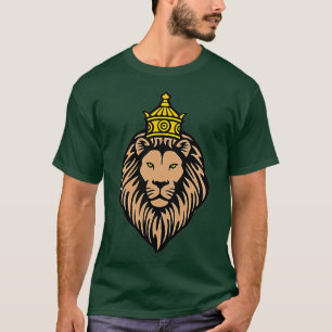 Lejon chef Krona Shirt Kung Lejon Cat Ansikte Tee
