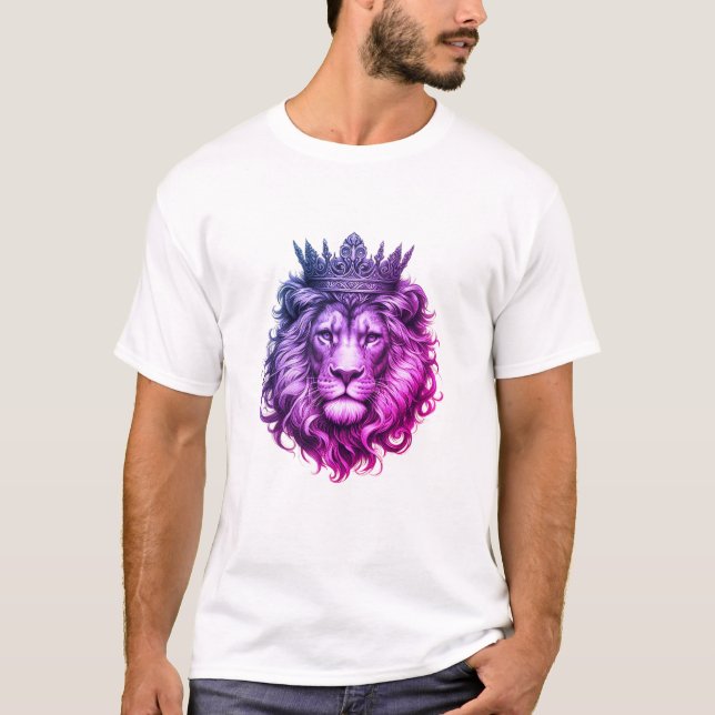 Lejon chef med Krona Royal Luxury T-Shirt (Framsida)