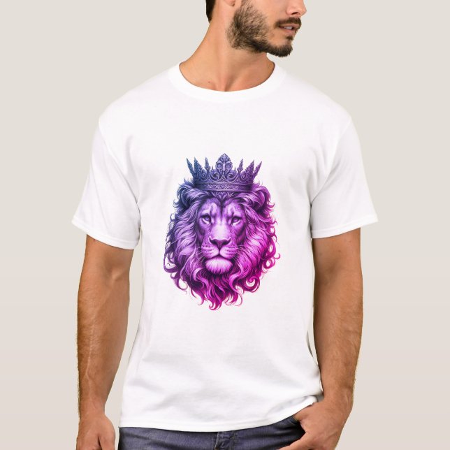 Lejon chef med Krona Royal lyxur T Shirt (Framsida)