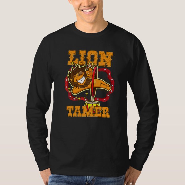 Lejon cirkus för lejona Tamer Performer Acrobatics T Shirt (Framsida)