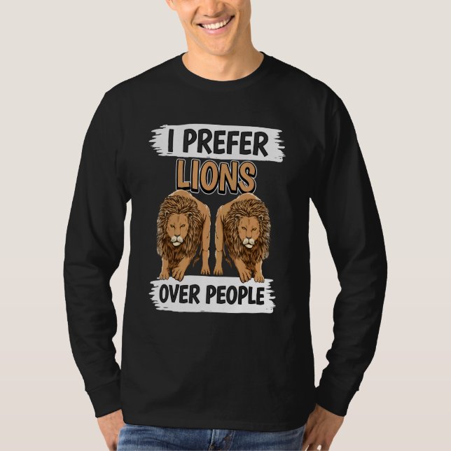 Lejon citat Wildcat I Prefer Lejon over People Lej T Shirt (Framsida)